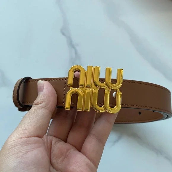 Miu Miu | Accessories | Miu Miu Womens Gold Logo Lettering  display picture 2
